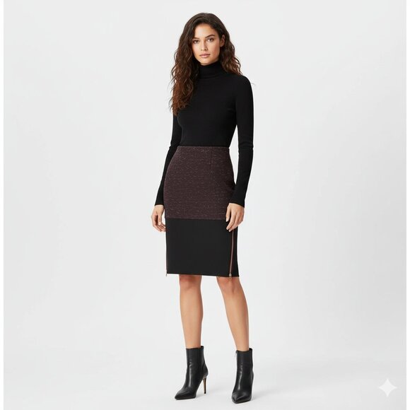 Aritzia Wilfred Campagne Pencil Skirt Heathered High Rise Waist zipper Size 0 - Picture 5 of 15